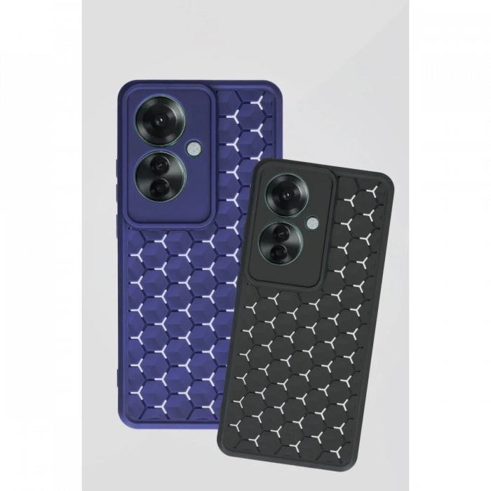 Newface Oppo Reno 11F Kılıf Petek Silikon Kapak - Lacivert