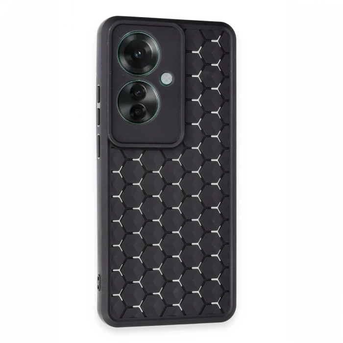 Newface Oppo Reno 11F Kılıf Petek Silikon Kapak - Siyah