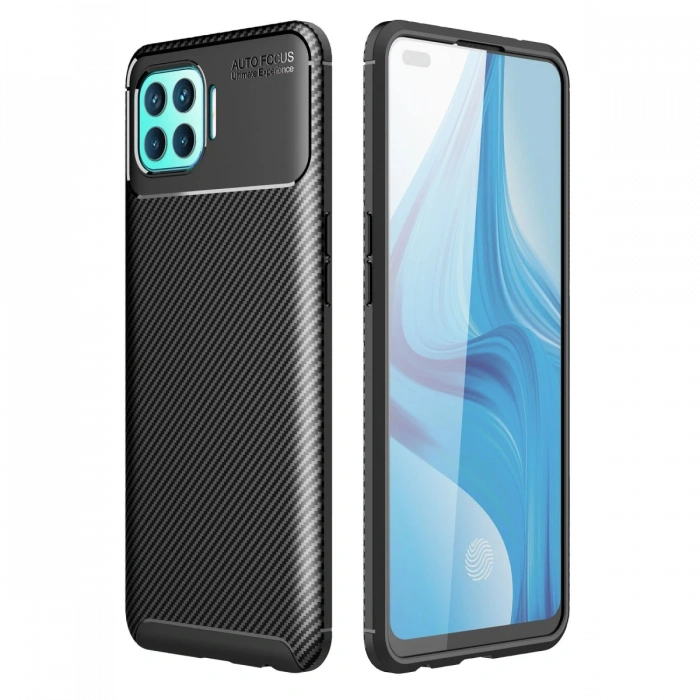 Newface Oppo Reno 4 Lite Kılıf Auto Focus Karbon Kapak
