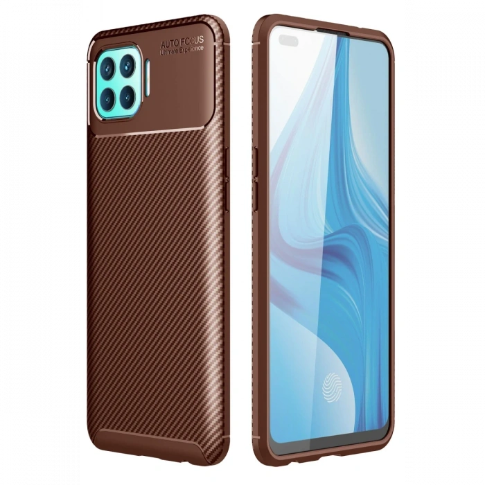 Newface Oppo Reno 4 Lite Kılıf Auto Focus Karbon Kapak