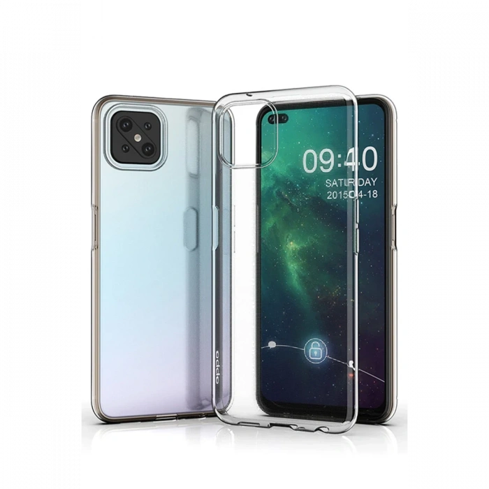 Newface Oppo Reno 4 Lite Kılıf Lüx Şeffaf Silikon - Şeffaf