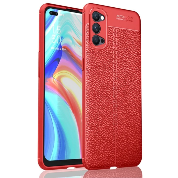 Newface Oppo Reno 4 Pro Kılıf Auto Focus Kapak - Kırmızı
