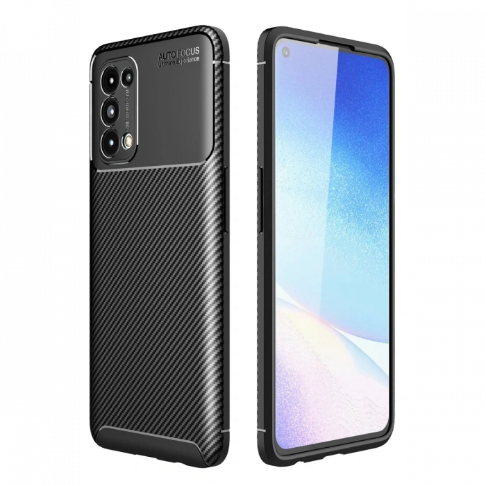 Newface Oppo Reno 5 Kılıf Auto Focus Karbon Kapak