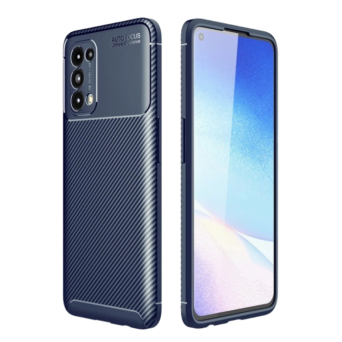 Newface Oppo Reno 5 Kılıf Auto Focus Karbon Kapak