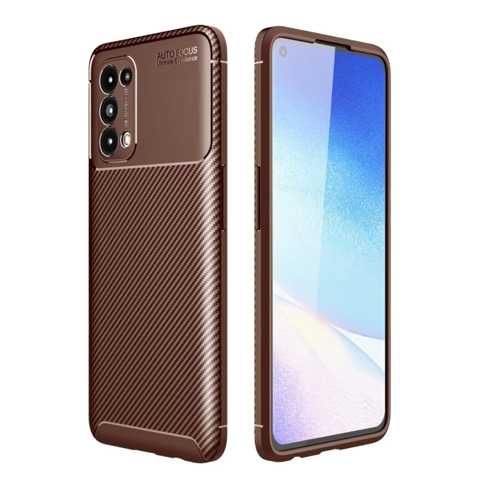 Newface Oppo Reno 5 Kılıf Auto Focus Karbon Kapak