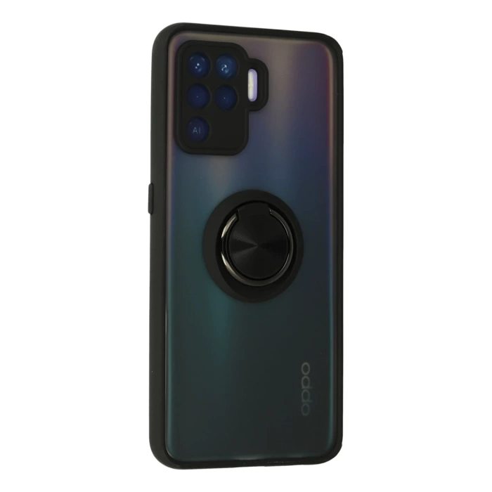Newface Oppo Reno 5 Lite Kılıf Montreal Yüzüklü Silikon Kapak