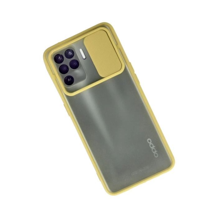 Newface Oppo Reno 5 Lite Kılıf Palm Buzlu Kamera Sürgülü Silikon
