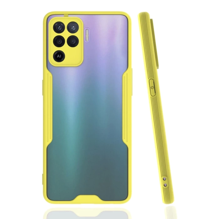 Newface Oppo Reno 5 Lite Kılıf Platin Silikon - Sarı