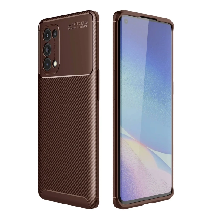 Newface Oppo Reno 5 Pro Kılıf Auto Focus Karbon Kapak