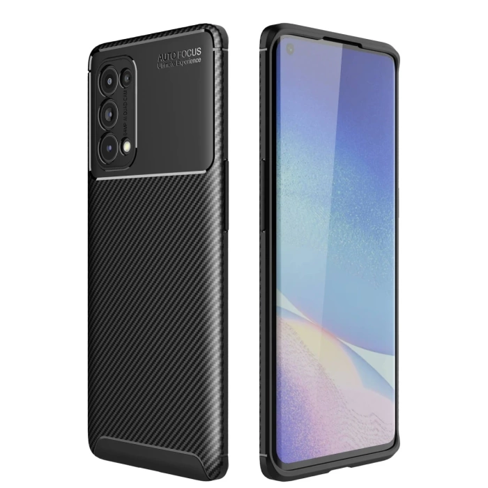 Newface Oppo Reno 5 Pro Kılıf Auto Focus Karbon Kapak