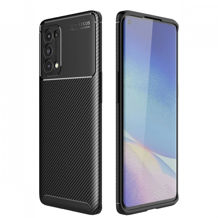 Newface Oppo Reno 5 Pro Kılıf Auto Focus Karbon Kapak