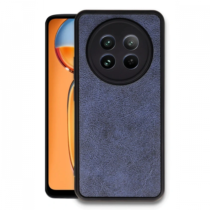 Newface Realme 12 5G Kılıf Aras Deri Kapak - Lacivert