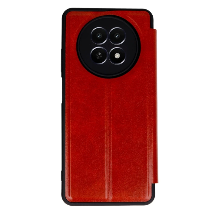 Newface Realme 12 5G Kılıf Flip Cover - Kırmızı