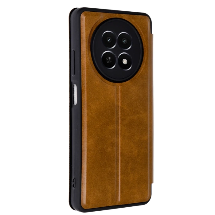 Newface Realme 12 5G Kılıf Flip Cover - Taba