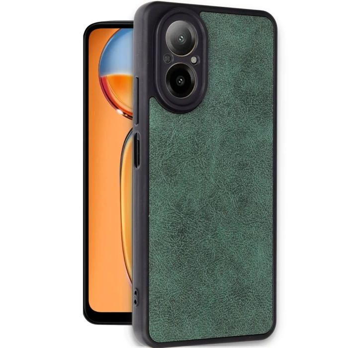 Newface Realme 12 Lite Kılıf Aras Deri Kapak - Koyu Yeşil
