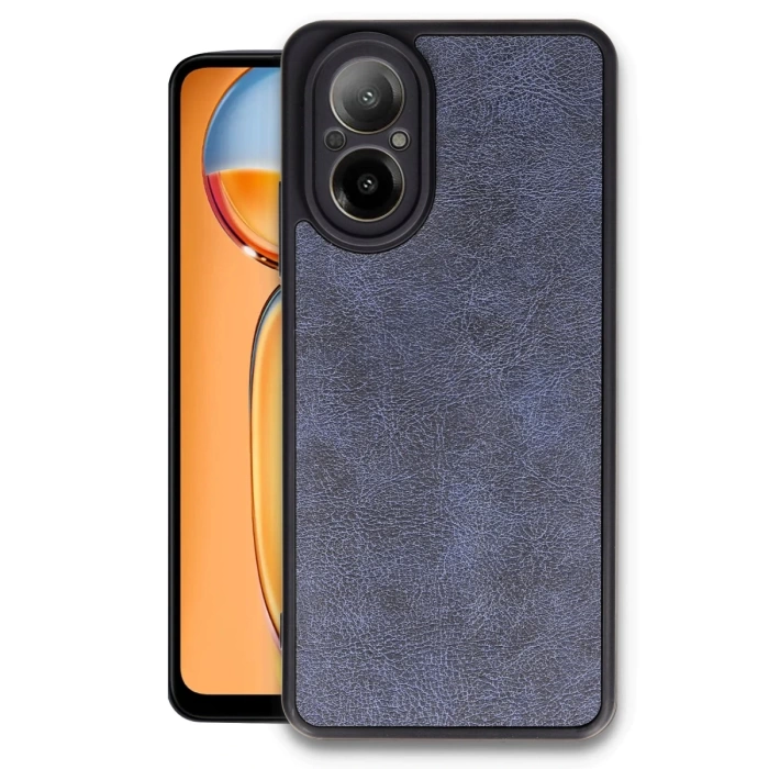 Newface Realme 12 Lite Kılıf Aras Deri Kapak - Lacivert