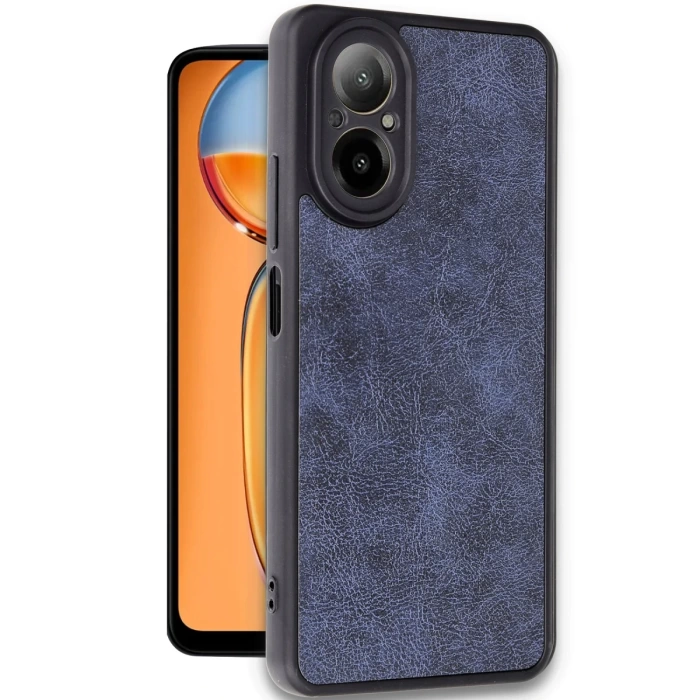 Newface Realme 12 Lite Kılıf Aras Deri Kapak - Lacivert