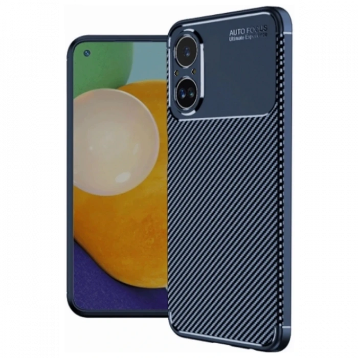 Newface Realme 12 Lite Kılıf Auto Focus Karbon Kapak - Lacivert