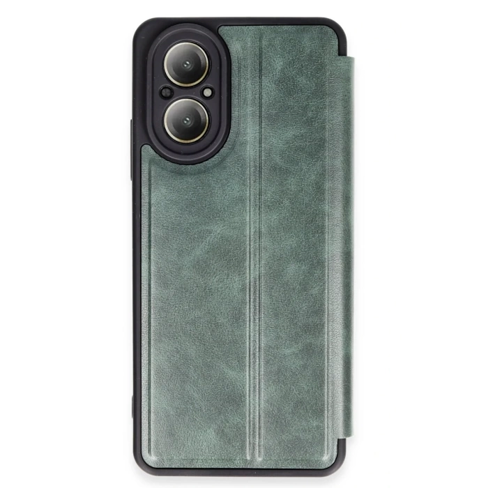 Newface Realme 12 Lite Kılıf Flip Cover - Koyu Yeşil