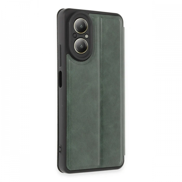 Newface Realme 12 Lite Kılıf Flip Cover - Koyu Yeşil
