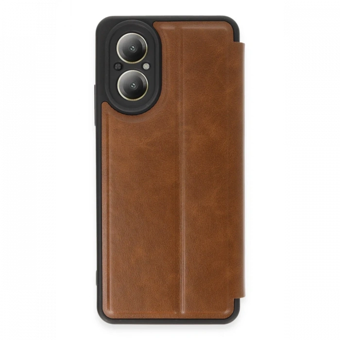 Newface Realme 12 Lite Kılıf Flip Cover - Taba
