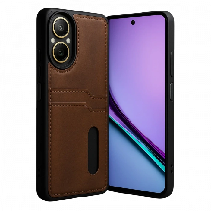 Newface Realme 12 Lite Kılıf Sara Kartvizitli Deri Kılıf