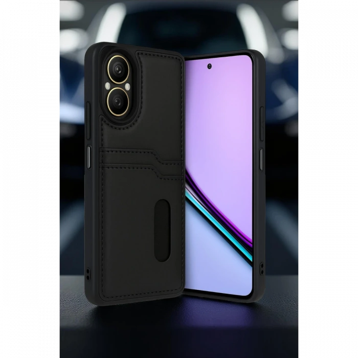 Realme 12 Lite Kılıf Sara Kartvizitli Deri Kılıf