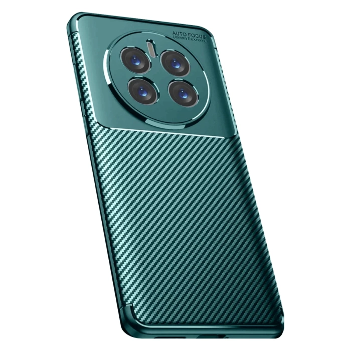 Newface Realme 12 Pro Plus Kılıf Auto Focus Karbon Kapak - Koyu Yeşil