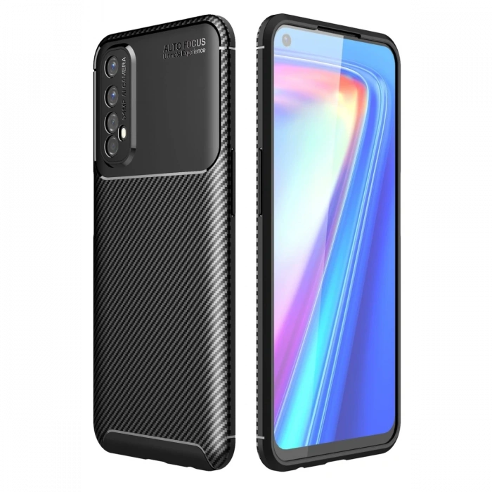 Realme 7 Kılıf Auto Focus Karbon Kapak