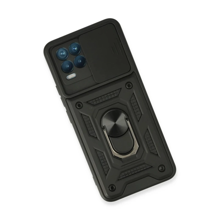 Newface Realme 8 Kılıf Pars Lens Yüzüklü Silikon