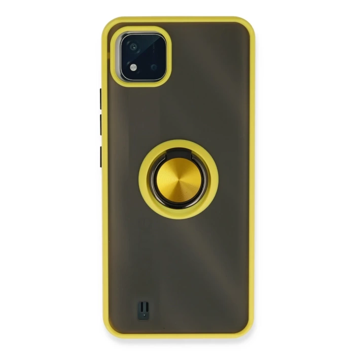 Newface Realme C11 2021 Kılıf Montreal Yüzüklü Silikon Kapak