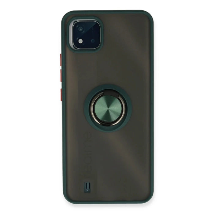 Newface Realme C11 2021 Kılıf Montreal Yüzüklü Silikon Kapak