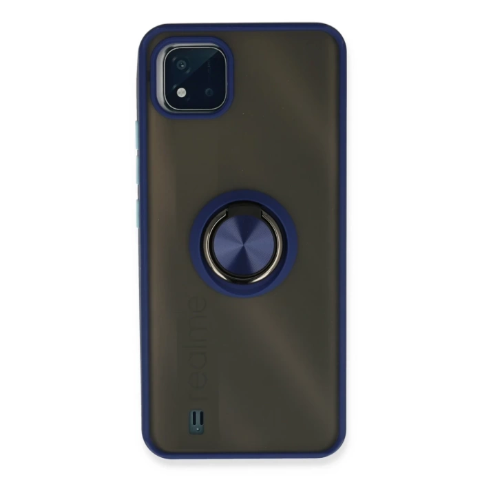 Newface Realme C11 2021 Kılıf Montreal Yüzüklü Silikon Kapak