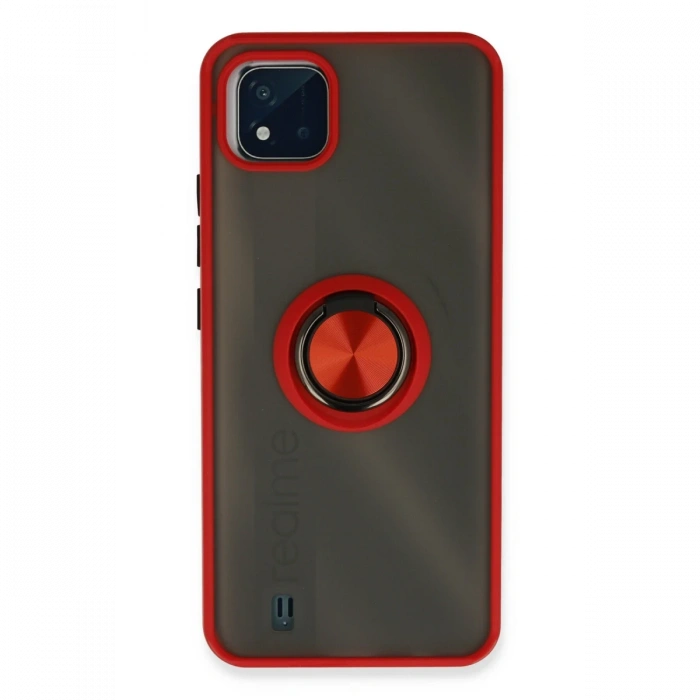 Realme C11 2021 Kılıf Montreal Yüzüklü Silikon Kapak