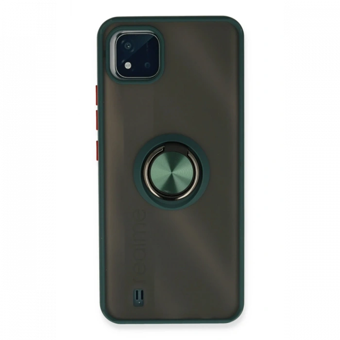 Newface Realme C11 2021 Kılıf Montreal Yüzüklü Silikon Kapak