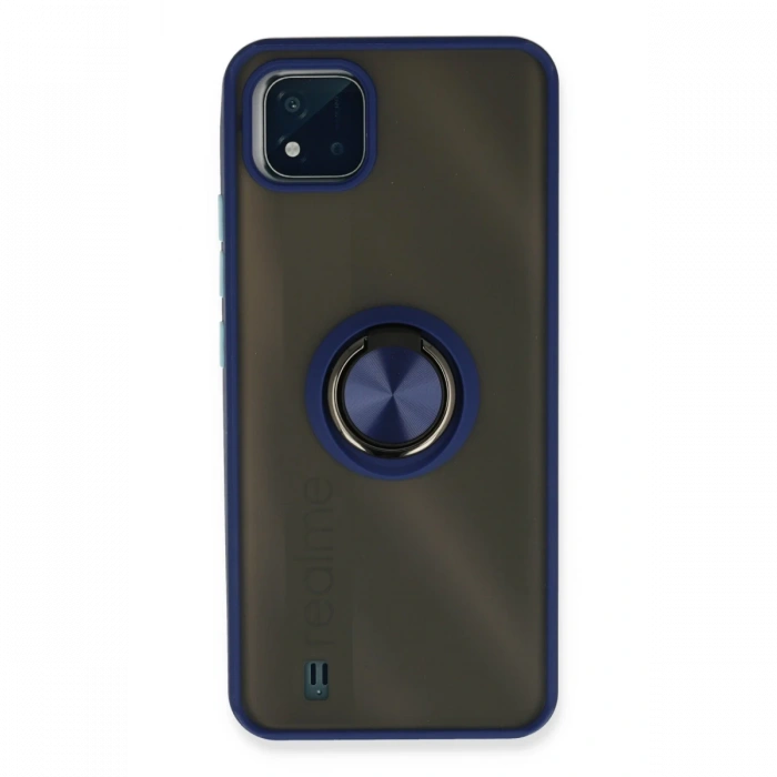 Newface Realme C11 2021 Kılıf Montreal Yüzüklü Silikon Kapak