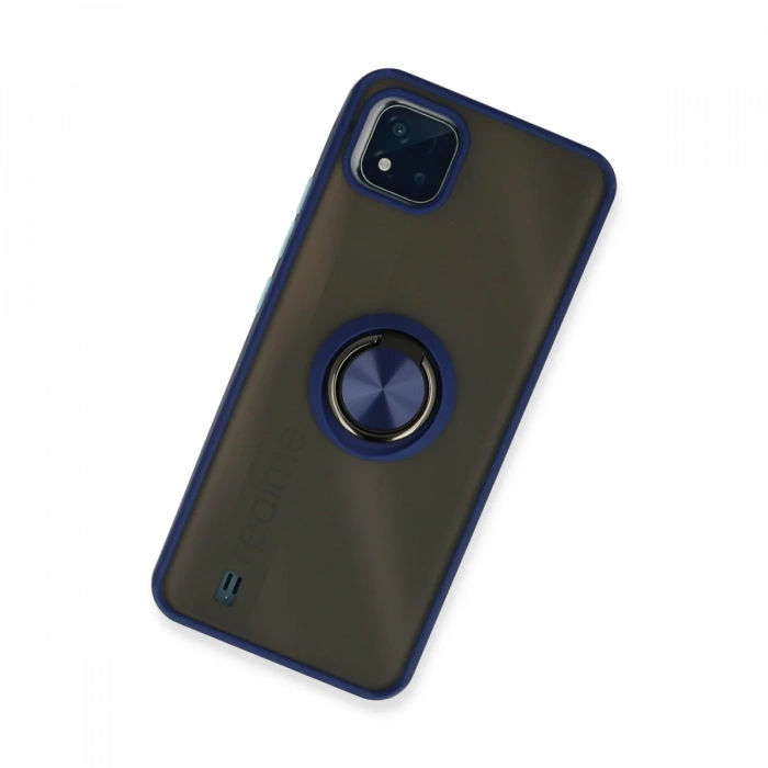 Realme C11 2021 Kılıf Montreal Yüzüklü Silikon Kapak