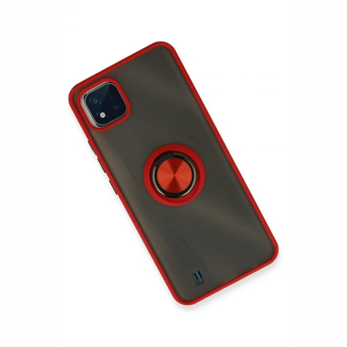 Realme C11 2021 Kılıf Montreal Yüzüklü Silikon Kapak