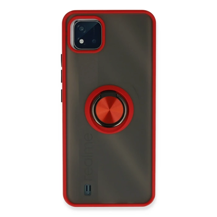 Newface Realme C11 2021 Kılıf Montreal Yüzüklü Silikon Kapak
