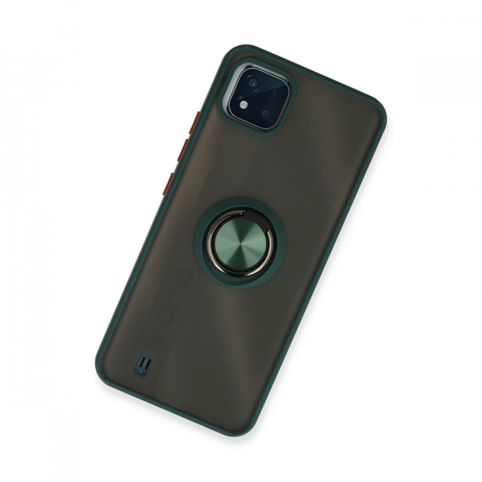 Newface Realme C11 2021 Kılıf Montreal Yüzüklü Silikon Kapak