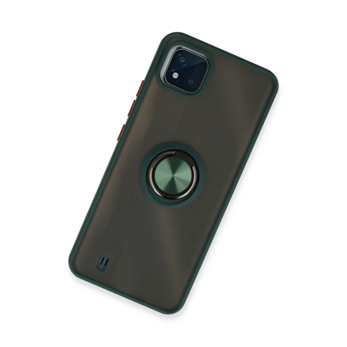 Newface Realme C11 2021 Kılıf Montreal Yüzüklü Silikon Kapak