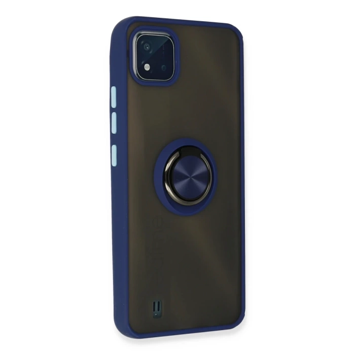Newface Realme C11 2021 Kılıf Montreal Yüzüklü Silikon Kapak