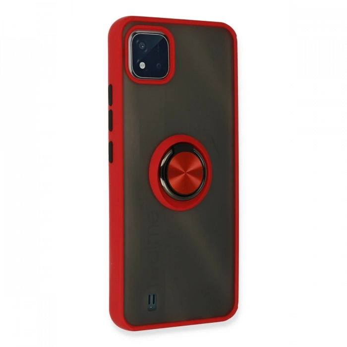 Newface Realme C11 2021 Kılıf Montreal Yüzüklü Silikon Kapak