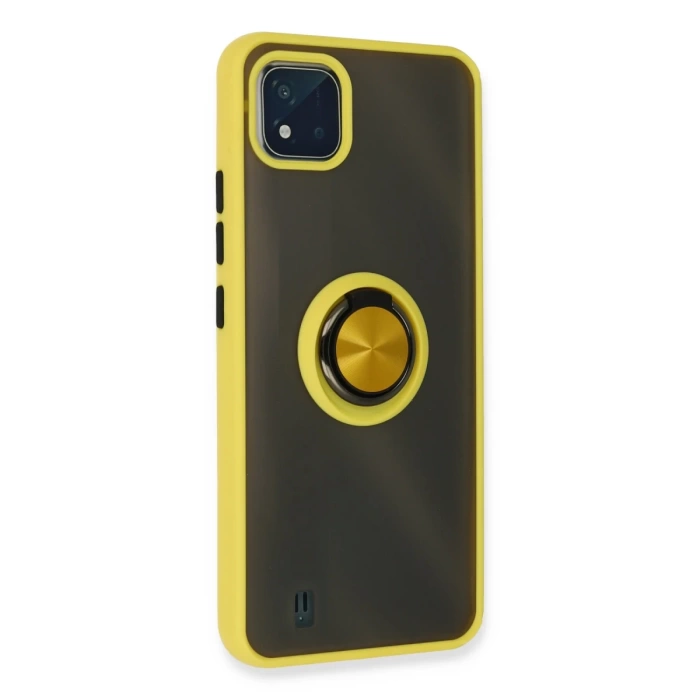 Newface Realme C11 2021 Kılıf Montreal Yüzüklü Silikon Kapak