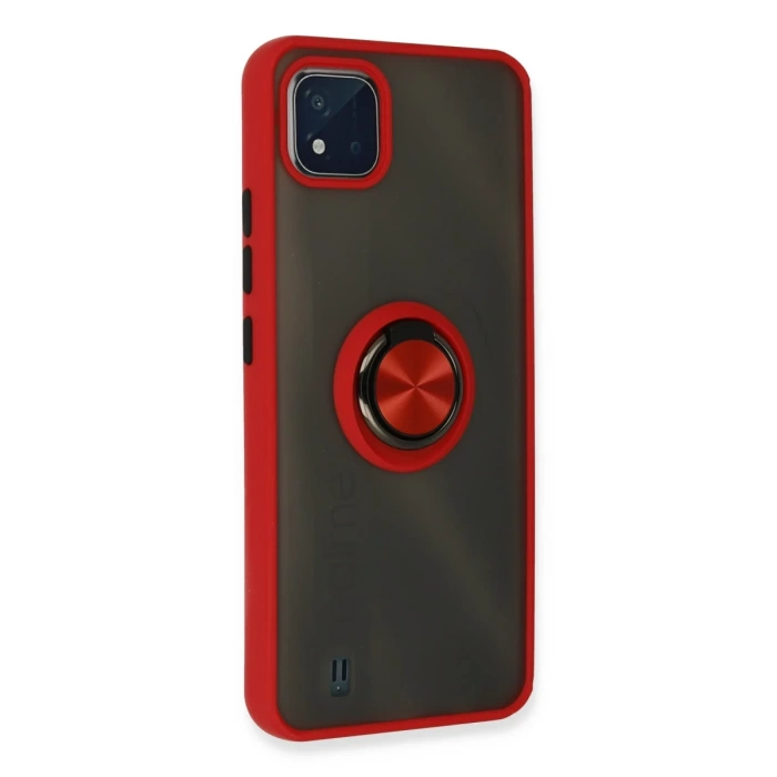 Newface Realme C11 2021 Kılıf Montreal Yüzüklü Silikon Kapak