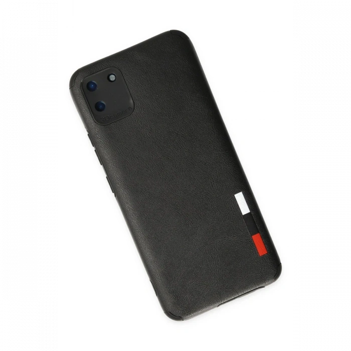 Newface Realme C11 Kılıf Loop Deri Silikon - Siyah