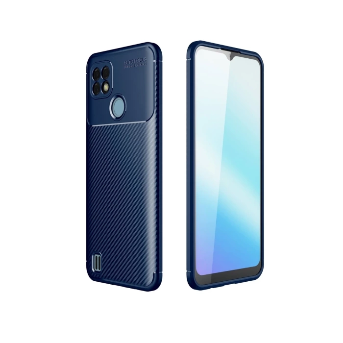 Newface Realme C21 Kılıf Auto Focus Karbon Kapak