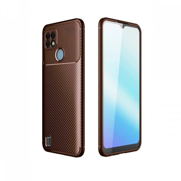 Newface Realme C21 Kılıf Auto Focus Karbon Kapak