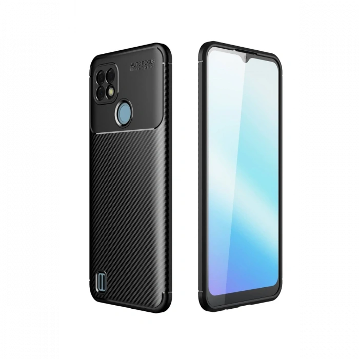 Newface Realme C21 Kılıf Auto Focus Karbon Kapak