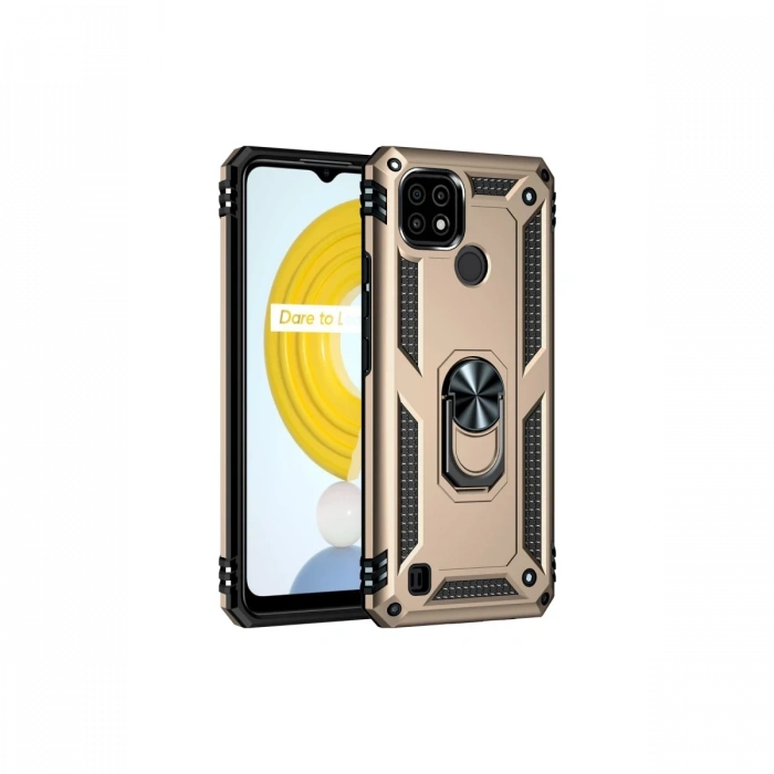 Newface Realme C21 Kılıf Sofya Yüzüklü Silikon Kapak
